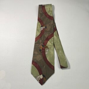 Elegant Green and Brown Men's Tie